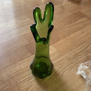 Mid-Century Modern Green Swung Glass Vase